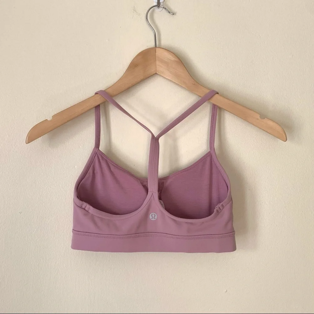 Lululemon Flow Y Bra Nulu Material With Racerback Mauve Pink Size 4 - Picture 3 of 9